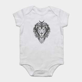 Totem Lion mandala in boho/ethnic/aztec style Baby Bodysuit